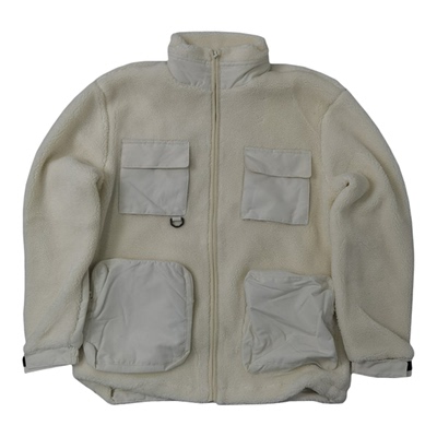 机能风山系拉链立体贴袋立领摇粒绒宽松剪裁保暖夹克外套Y424包邮