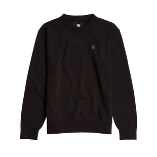 G-STAR RAW男士Nifous春秋潮流薄绒休闲黑色百搭长袖卫衣D25121