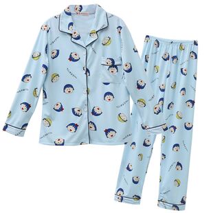 春秋季纯棉长袖睡衣少女士可爱家居服秋天女装全棉新款开衫套装秋