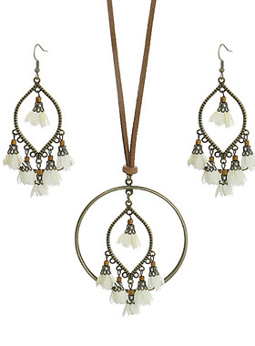 民族风欧美复古小众项链耳环组合