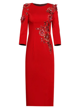 创意狐贴花高端宴会主持人礼服裙
