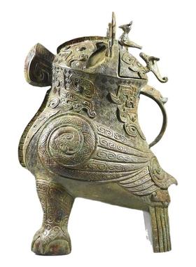 仿古青铜器摆件纯铜妇好鸟尊中式