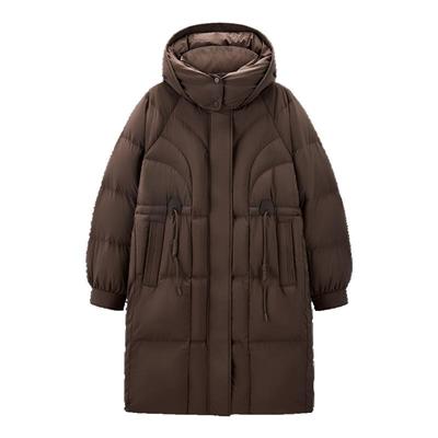 太平鸟年冬季款中长款连帽羽绒服A1ACE4520