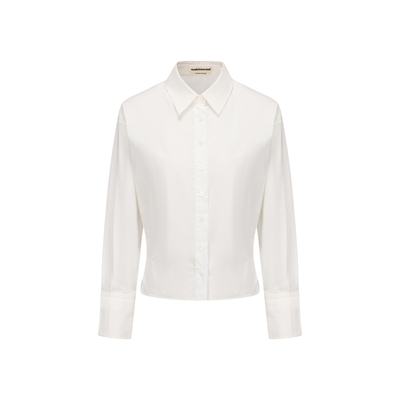 madeinormal设计师品牌LOOKNOW2025秋冬白色腰部纽扣收腰衬衫