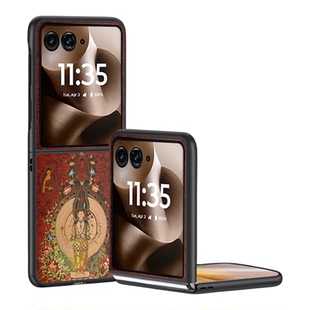适用于摩托罗拉razr60手机壳moto新款razr50ultra折叠屏保护套千手观音razr40生肖鼠本命佛XT2553-2藏式唐卡