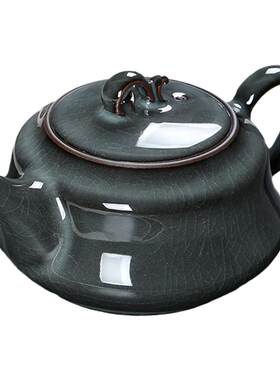 高工谢明东手工哥窑铁胎茶壶