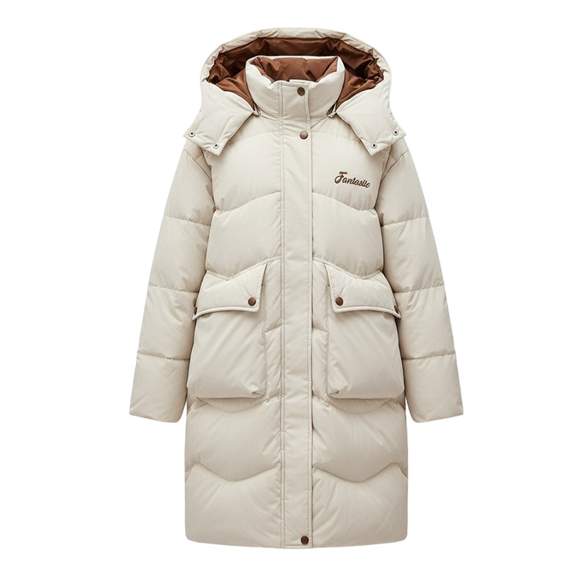 女大童长款羽绒服2025新款冬季黑色洋气少女连帽保暖上衣冬装外套