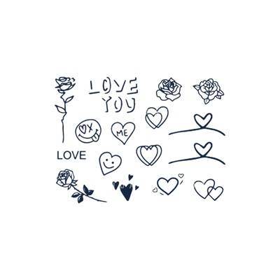 58款手指蝴蝶草本纹身贴