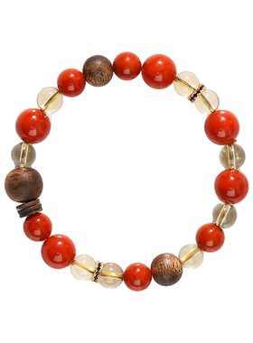 本命年南红黄水晶沉香手链