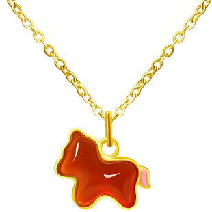 宫里上新小马项链女纯银红玛瑙吊坠红色玉石马年本命年新年礼物