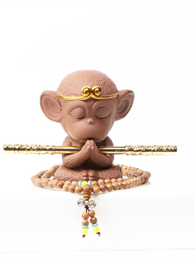 陶瓷汽车卡通风齐天大圣装饰品