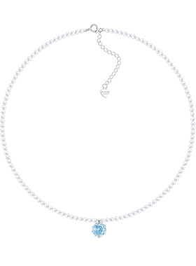 微汀小米珠珍珠纯银彩锆女生项链