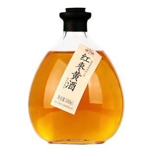 古越龙山黄酒本色青梅桂花酒500ml瓶装高度红枣酿黄酒甜果酒露酒