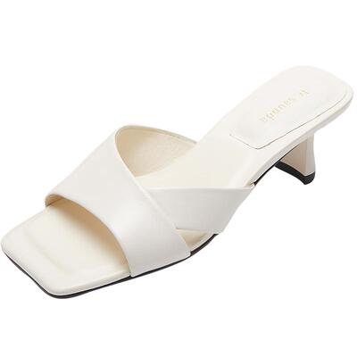 莱尔斯丹商场同款细跟一字凉鞋女