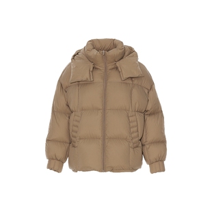 风笛2024冬季新款羽绒服百搭休闲宽松蓬松鹅绒连帽厚面包服外套