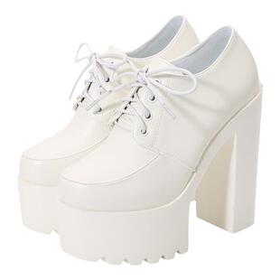 恨天高粗跟单靴 15cm新款车模特舞T台旗袍走秀超高跟防水台女鞋