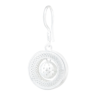 手工花丝999纯银耳环平安鼓民族风雪花银汉服古风足银耳坠送礼