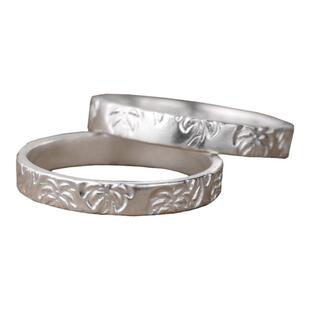 椰树手作纯银戒指99足银小众素银叶子原创设计国风礼物闺蜜对戒素