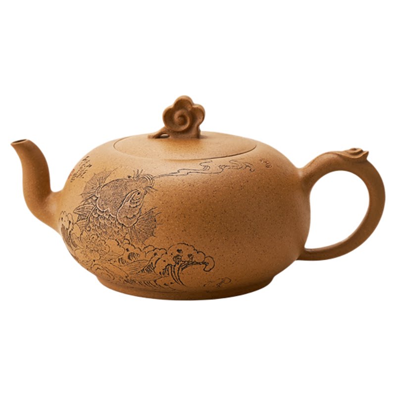 名壶秋月宜兴紫砂壶名家鲁娜全手工红麻子绿泥追云功夫茶具泡茶壶
