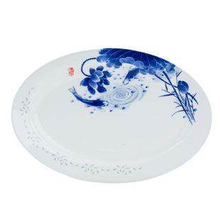 景德镇高岭土釉下彩餐具套装中式青花瓷碗碟套装家用高温白瓷礼品