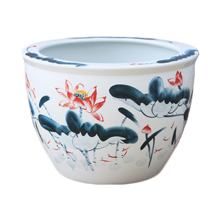 景德镇陶瓷鱼缸一米大水缸瓷缸睡莲缸大荷花缸碗莲盆养乌龟缸庭院