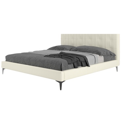 极简大师意式轻奢真皮床1米