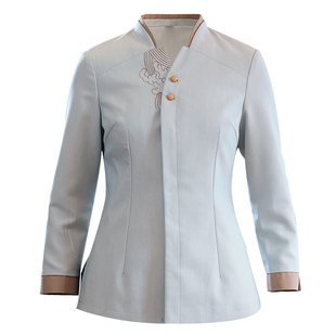 衣研堂工作服餐饮中式茶餐厅酒店食堂火锅店服务员工装秋冬长袖女