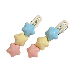 黄雨婷同款发夹女可爱星星边夹前额侧边刘海夹一字夹发卡碎发发饰