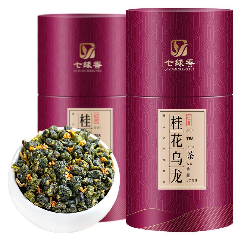 七缘香桂花乌龙茶特级铁观音浓香型窨制桂花茶高山茶叶礼盒装500g