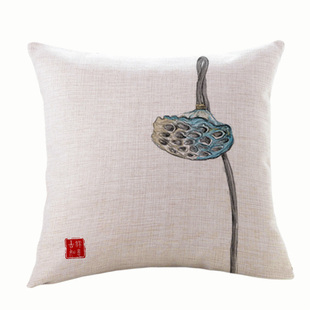 新中式禅意原木沙发客厅抱枕靠垫套定制亚麻中国风靠背枕套不含芯