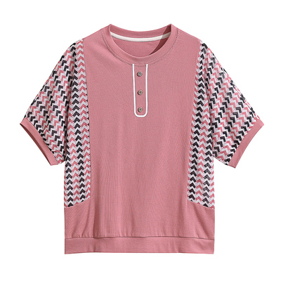 不起球不褪色妈妈纯棉短袖上衣