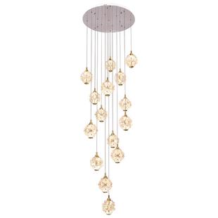 2025流行中古风旋转楼梯专用长吊灯挑空法式轻奢别墅复式楼奶油风