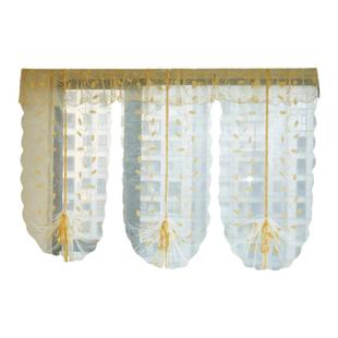 黏贴纱帘升降罗马帘窗帘阳台飘窗隔断帘遮挡帘扇形卷帘半帘透光纱