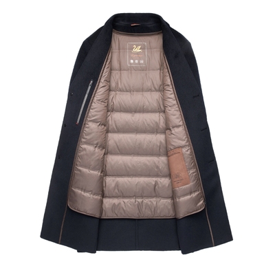 皮尔卡丹中长款羊毛大衣