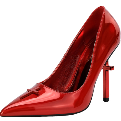 乐慧美十字架超高跟年会单鞋女