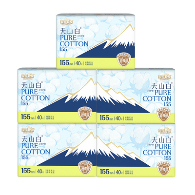 洁伶淘淘氧棉天山白155mm护垫