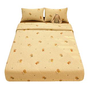 全棉A类双层纱小狮子卡通床单单件床笠纯棉被套柔软可配三四件套