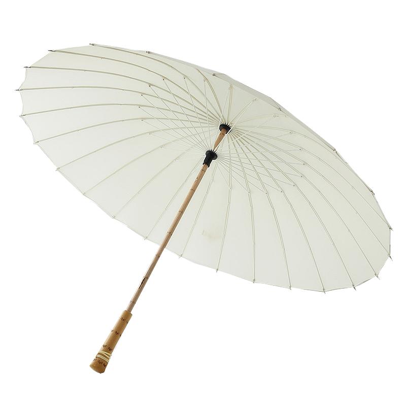沛欣雨傘復(fù)古風漢中國風木質(zhì)直柄傘24骨竹傘黑白男女長柄傘晴雨傘
