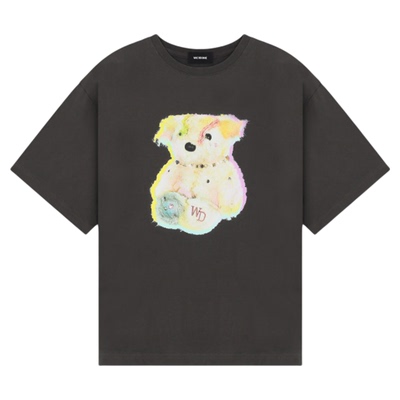 【线上独家】WE11DONE25男女同款彩色小熊短袖T恤设计感朋克风