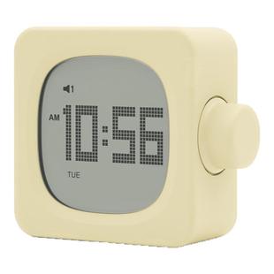 MUID方块小闹钟简约夜光静音床头充电学生用迷你led时钟灯多功能