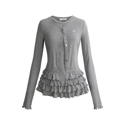 UNIFREEPLUS大码简约灰色针织衫