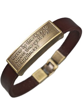 男真皮手环牛皮搭扣手环欧美流行