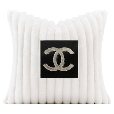 花语轻奢高端白抱枕套