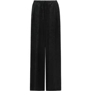 COCOBELLA新中式雾感提花缎面阔腿裤国风女早春垂坠直筒裤PA0018