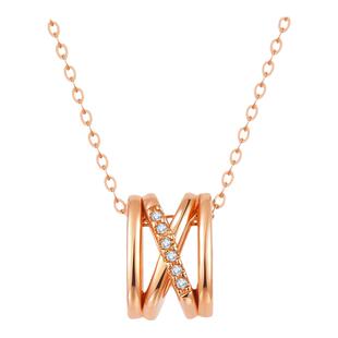 莱绅通灵珠宝 邂逅 时尚镂空18K金项链 钻石项链锁骨链