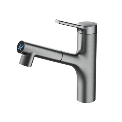 九牧家用抽拉式水龙头温度数显