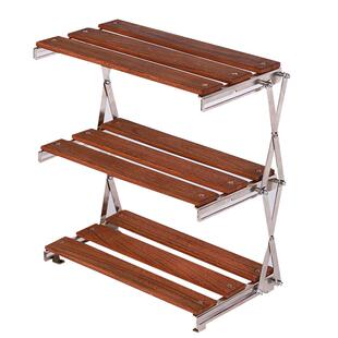 实木户外置物架电竞桌面折叠架主机支架托架露营咖啡架