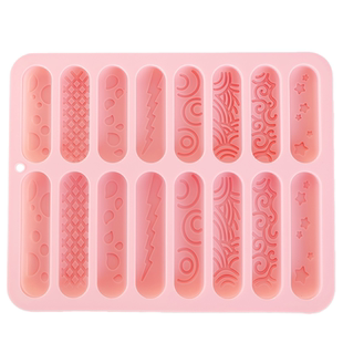 16连手指泡芙饼干DIY烘焙食品级硅胶模具巧克力能量棒蛋糕耐高温