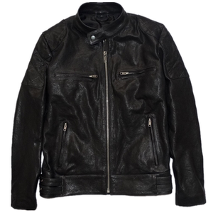 结实耐穿好皮子粗野男人派小贝欧美机车贝克汉姆同款羊皮真皮皮衣