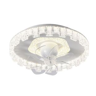 2025新款现代简约高端一帘幽梦灯高端冰晶亚克力风扇灯卧室吸顶灯